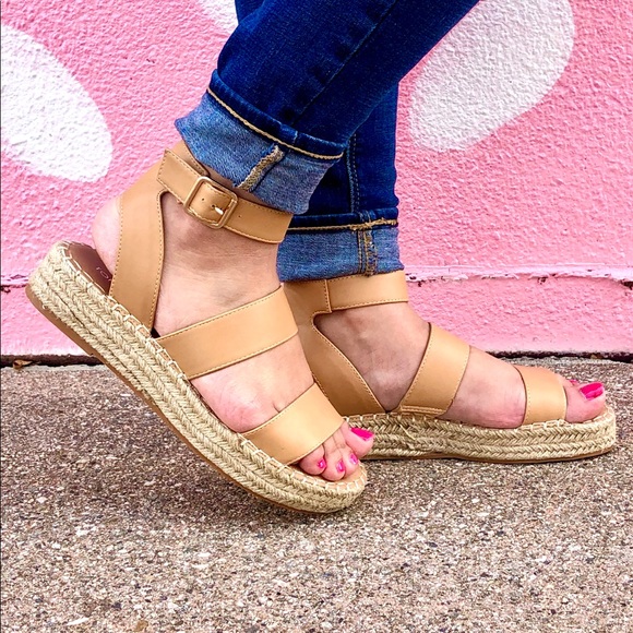 TOP Moda Shoes - Butterscotch Tan Espadrille Sandals